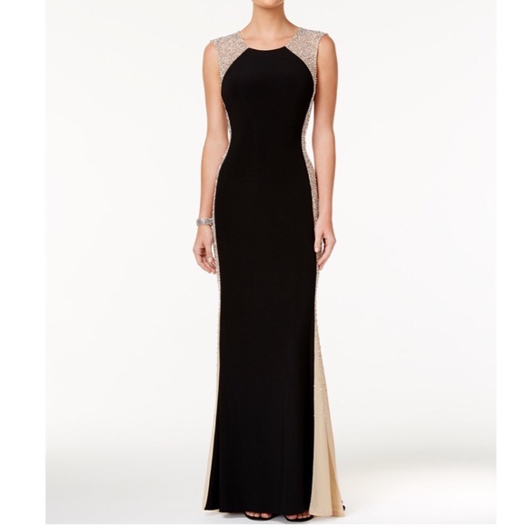 Xscape Dresses & Skirts - Black Beaded Gown / Long dress